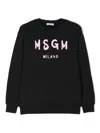 Msgm Kids' Logo-print Cotton Sweatshirt In Black