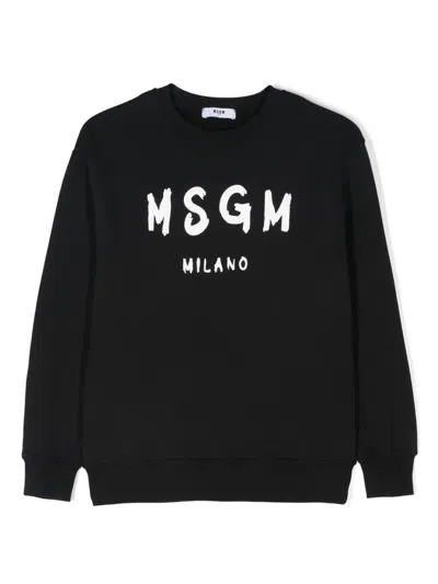 MSGM LOGO-PRINT COTTON SWEATSHIRT