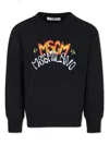 Msgm Black Sweatshirt For Boy With Logo In Black