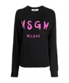 Msgm Logo-print Cotton Sweatshirt In Black