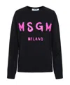 Msgm Logo-print Cotton Sweatshirt In Black