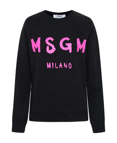 MSGM LOGO-PRINT COTTON SWEATSHIRT