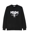 Msgm Logo-print Cotton Sweatshirt In Black