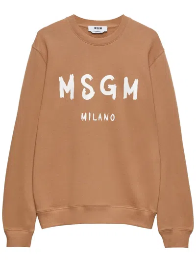 MSGM LOGO-PRINT COTTON SWEATSHIRT