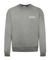 Msgm Light Grey Crewneck Sweatshirt In Gray
