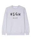 Msgm Logo-print Cotton Sweatshirt In Grey