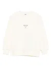 Msgm Logo-print Cotton Sweatshirt In Neutral