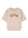 Msgm Logo-print Cotton Sweatshirt In Neutrals