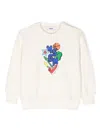 Msgm Logo-print Cotton Sweatshirt In Neutrals