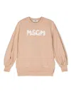 Msgm Sweatshirt Mit Logo-print In Nude