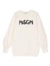 Msgm Sweatshirt Mit Logo-print In Nude