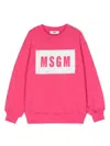 Msgm Logo-print Cotton Sweatshirt In Pink