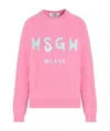 Msgm Logo Print Cotton Sweatshirt In Pink