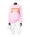 Msgm Logo-print Cotton Sweatshirt In Pink