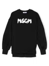 Msgm Logo-print Cotton Sweatshirt In Schwarz