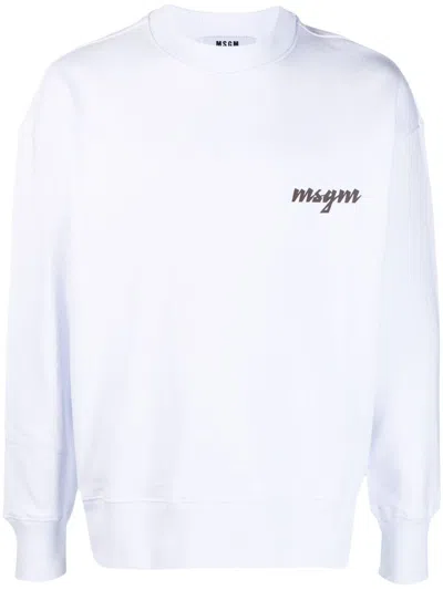 MSGM LOGO-PRINT COTTON SWEATSHIRT