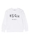 Msgm Logo-print Cotton Sweatshirt In White
