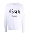 Msgm Logo-print Cotton Sweatshirt In White