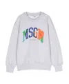 Msgm Printed Logo Cotton Sweatshirt In White