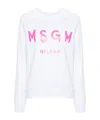Msgm Logo-print Cotton Sweatshirt In White