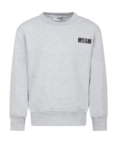 Msgm Logo-print Cotton Sweatshirt In White