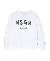 Msgm Logo-print Cotton Sweatshirt In White