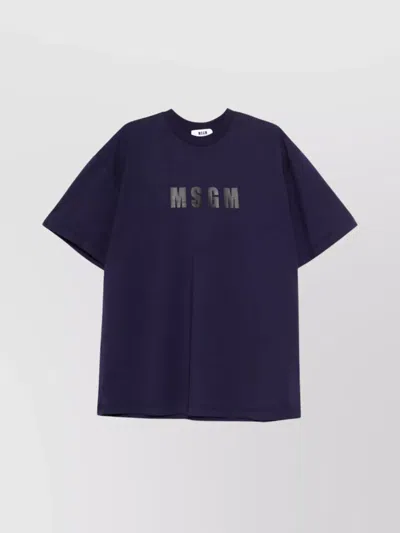MSGM LOGO PRINT COTTON T-SHIRT