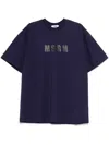 Msgm Logo-print Cotton T-shirt Clothing In Blue