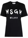 Msgm Black Printed T-shirt In Black