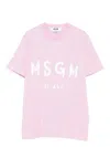 Msgm Logo Print Cotton T-shirt Clothing