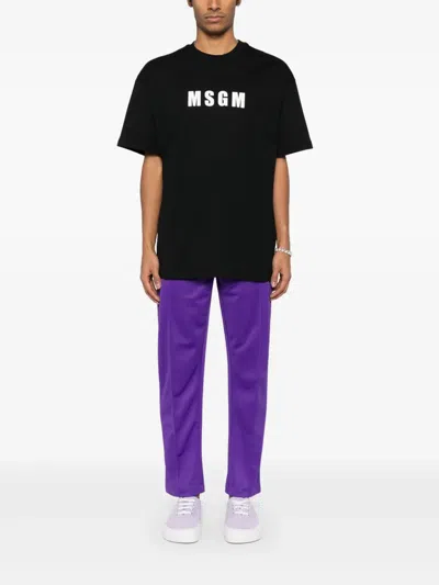 Msgm Logo-print Cotton T-shirt In Black