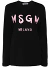 Msgm Logo-printed Long-sleeved T-shirt In Black