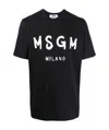 Msgm Cotton T-shirt With Front Printed Logo In Black