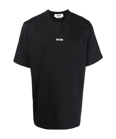 MSGM MSGM LOGO PRINTED CREWNECK T-SHIRT