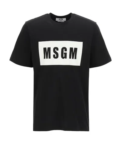 MSGM MSGM LOGO PRINTED CREWNECK T-SHIRT