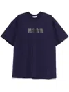 Msgm Logo-print Cotton T-shirt Clothing In Blue