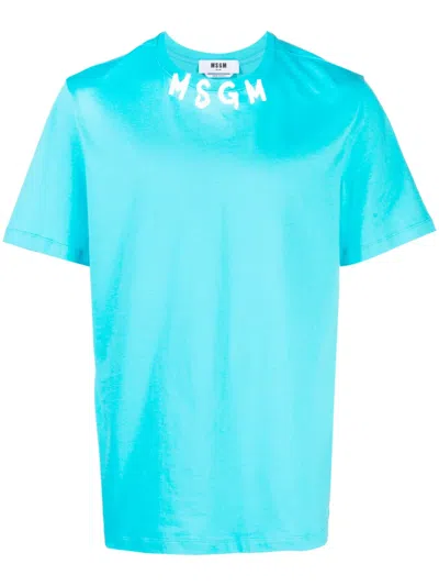 Msgm T Shirts And Polos In Blue