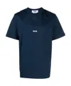 Msgm Logo-print Cotton T-shirt In Blue