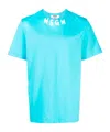 Msgm Logo-print Cotton T-shirt In Blue