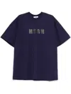 Msgm Logo-print Cotton T-shirt Clothing In Blue