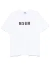Msgm Logo-print Cotton T-shirt Clothing In White