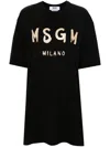 Msgm Woman Short Dress Black Size Xl Cotton