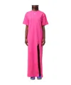 Msgm Logo-print Cotton T-shirt Dress In Pink