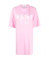 Msgm Logo-print Cotton T-shirt Dress In Pink