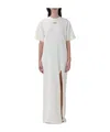 Msgm Logo-print Cotton T-shirt Dress In Butter