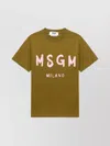 Msgm Logo Print Cotton T-shirt Clothing In Green