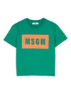 Msgm Logo-print Cotton T-shirt In Green