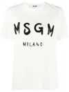 Msgm Logo Printed Crewneck T-shirt In Neutral