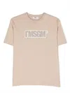 Msgm Logo-print Cotton T-shirt In Neutrals