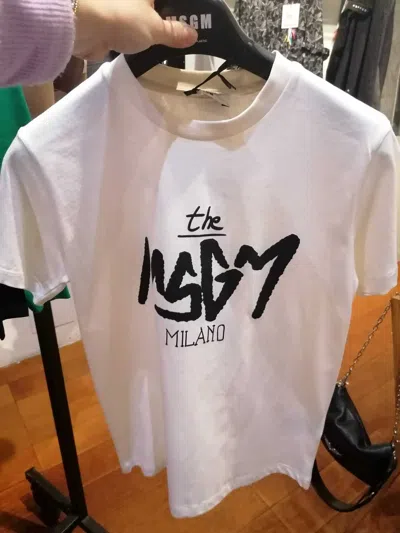 Msgm Logo-print Cotton T-shirt In Nude